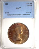 1963 Dollar NNC MS66 Canada