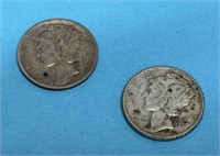 1943 and 1943D Silver Mercury Dimes