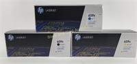 (3) New HP Laserjet 659x Multi Color Cartridges