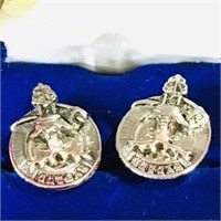 Pair Of Art Pewter Silver Cufflinks