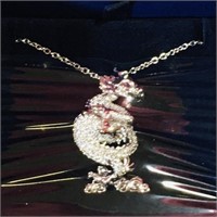 Swarovski Crystal Dragon Necklace & Box