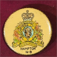 Hampton NB Royal Canadian Mounted Police Button
