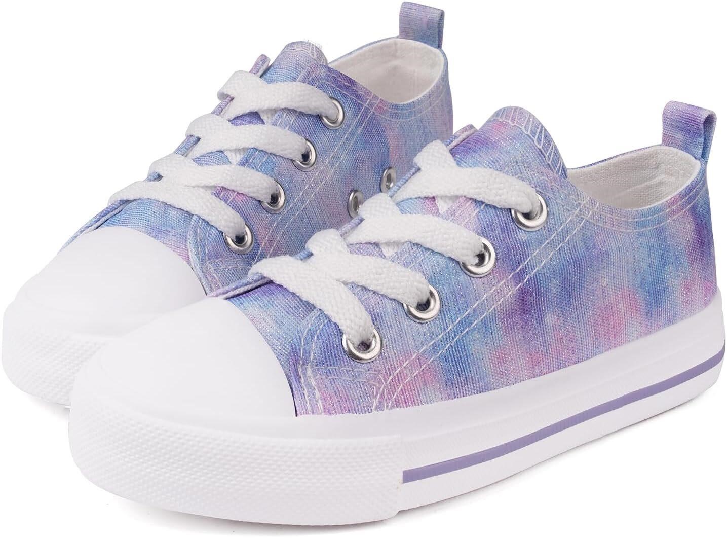 Girls Glitter Tie-Dye Sneakers  Low Top 10