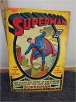 METAL SUPERMAN COMICS SIGN