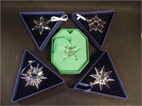 Five Swarovski Star Christmas ornaments; 2007,