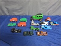 Cool Grouping of Vintage Die Cast Trucks, Vans, &