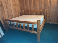 King size timber style bed