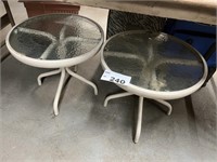 QTYT. 2 MATCHING GLASS TOP ROUND TABLES