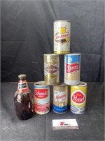 Vintage beer cans and Bottle