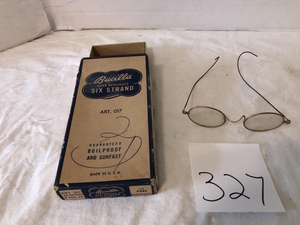 Old eye glasses & Bucilla box