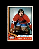 1974 Topps #155 Ken Dryden EX to EX-MT+