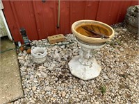 yard pedestal and small planter