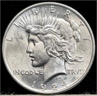 1924 Peace Silver Dollar Coin Uncirculated