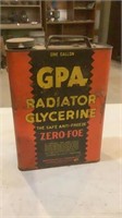 Vintage GPA Radiator Glycerine 1 Gallon Can