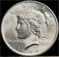 1924 Peace Silver Dollar Coin Uncirculated