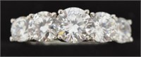 Flawless 5 Stone 7 ct White Sapphire Ring