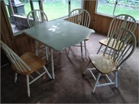 Drop Leaf Table with 4 Matching Chairs & 1