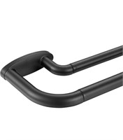 48-84” double curtain rod black matte