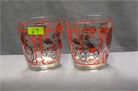 Pair of early transportational drink glasses