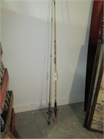 (2) Vintage Fishing Rods & Reels (1) Steel