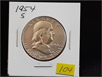 1954S Franklin Half Dollar