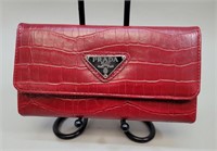 Prada Woman's Red Leather Wallet