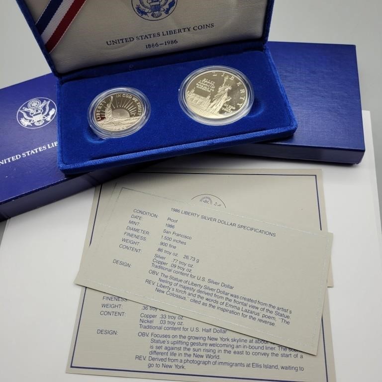 1986 S UNITED STATES LIBERTY COIN SET 
SILVER