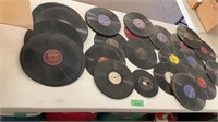 Box of Victor records and other