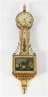 S. Whiting, 19th C. Federal Eglomisé Banjo Clock