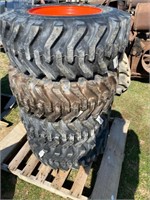 (4) 12.5 x 16.5 Orange Skidsteer Tires/ Whls (New)