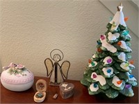 F - CERAMIC TREE, ANGEL, TRINKET BOXES (A9)