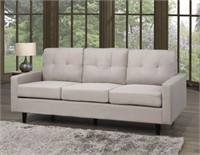 3-Seater Tufted Sofa, Grey