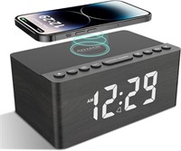 $52 ANJANK Wooden Digital Alarm Clock FM