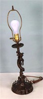 Figural Japanese Bronze Dragon Lamp