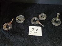 Unique glass rings with hooks..Christmas?