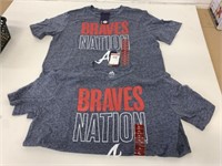 2 New Atlanta Braves Nation Size XL T-Shirts
