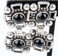 Jewelry Sterling Silver Pierced Onyx Earrings