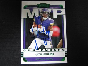 Justin Jefferson Signed Trading Card COA Pros