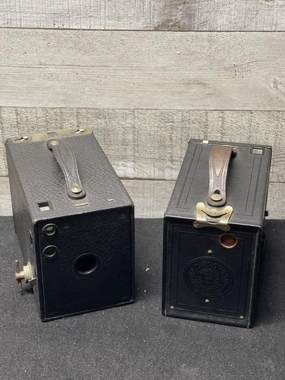 2 Vintage Kodak Brownie Box Cameras