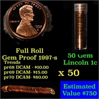 Gem Proof Lincoln 1c roll, 1997-s 50 pcs