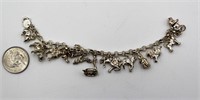 Sterling Silver Animal Child's Charm Bracelet