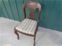 Antique Fiddle Back Chair w/Upholstered Seat
