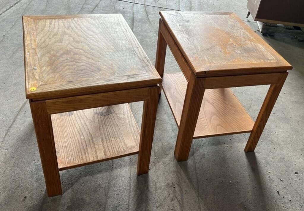 2 Wooden End Table. 25" x 19" x 23" high.