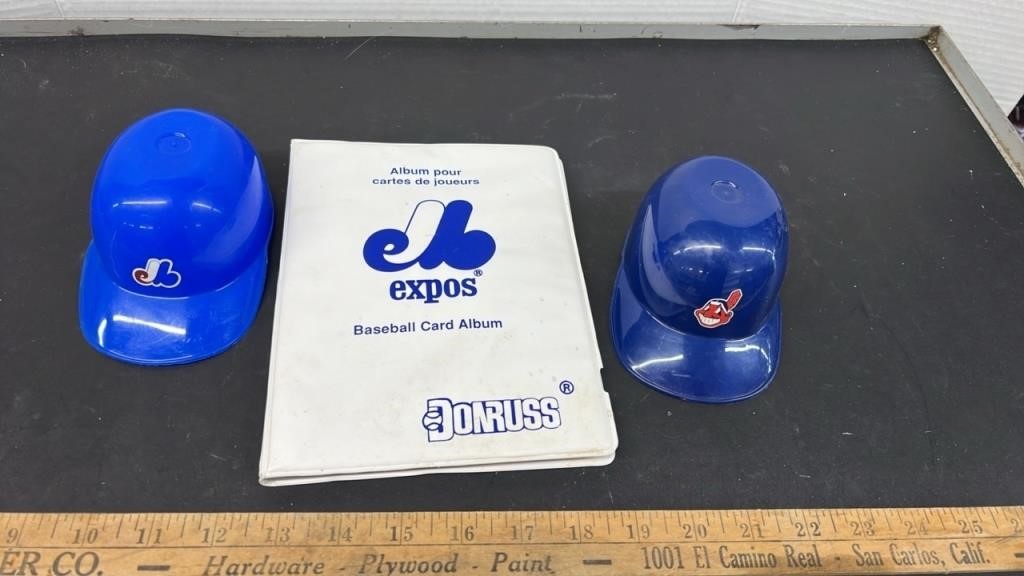 Montreal Expos Baseball Cards and Mini Helmets