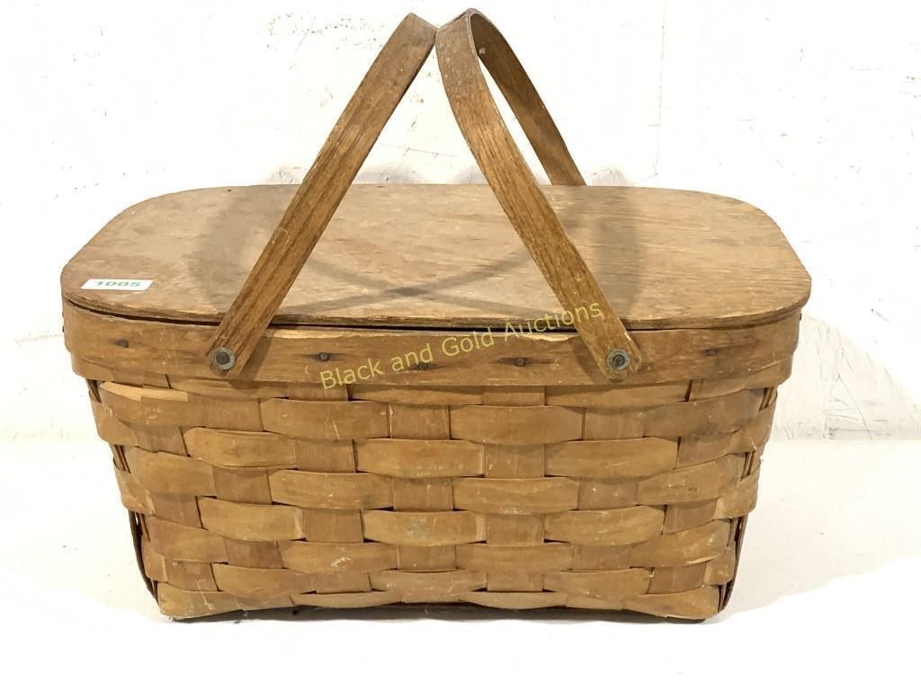 Double Handle Woven Picnic Basket