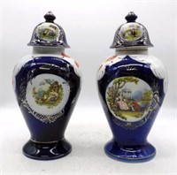 Egyptian Sheeni Porcelain Lidded Jars.