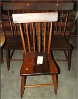 (3) Pine blank bottom spindle back side chairs