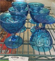 vintage blue glass goblets