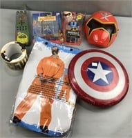 Captain America shield, incredibles toy and other