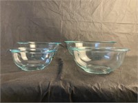 Set of 4 Pyrex Mixing Bowls, Nested,  7" - 12"
